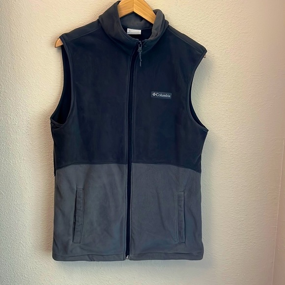 Columbia Men’s S Gray Fleece Zip Up Vest - Picture 1 of 4